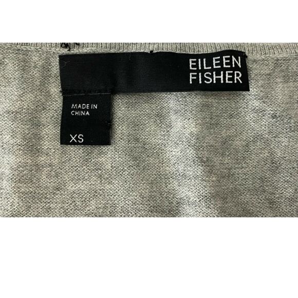 EILEEN FISHER Gray Cotton Cashmere Beaded Sleeveless Top Size XS #S1SCK Tank - Picture 5 of 8